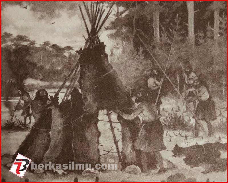 Corak Kehidupan Masyarakat Purba di Indonesia 3 Gambar ilustrasi Kehidupan manusia purba