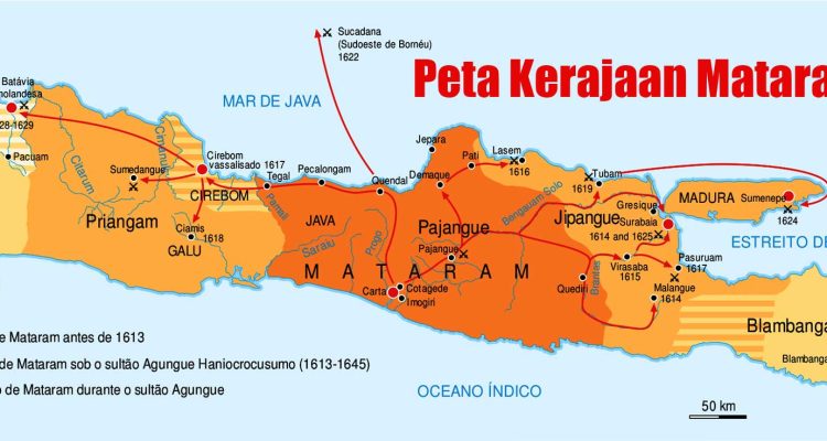 Peta daerah kekuasaan Kerajaan Mataram kuno