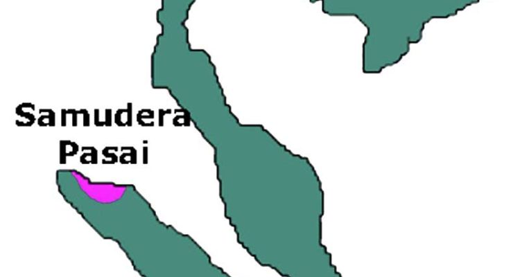 Peta daerah kekuasaan Kerajaan Samudera Pasai