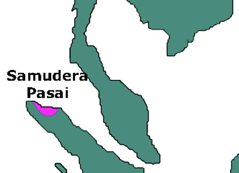 Peta daerah kekuasaan Kerajaan Samudera Pasai