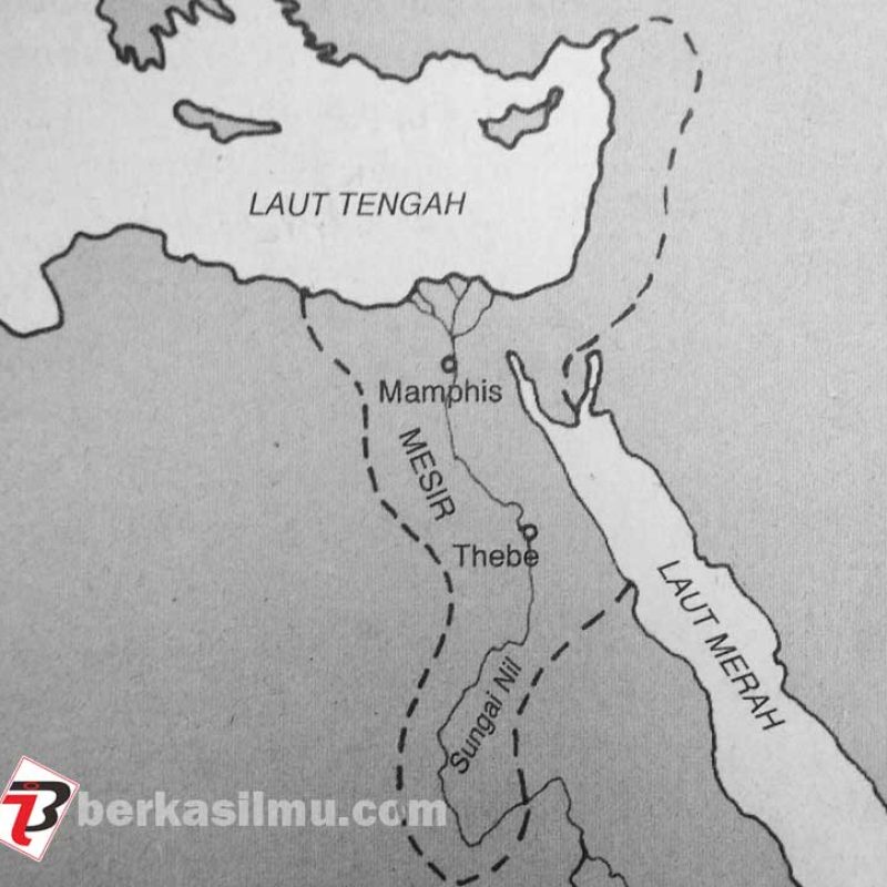 Peta daerah peradaban Mesir Kuno