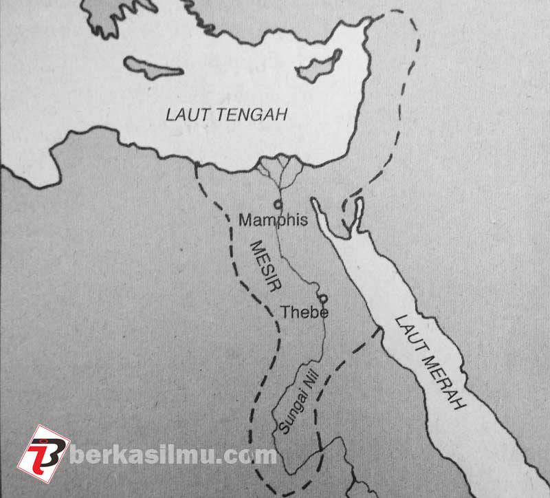 Peradaban Lembah Sungai Nil 1 Gambar Peta daerah peradaban Mesir Kuno
