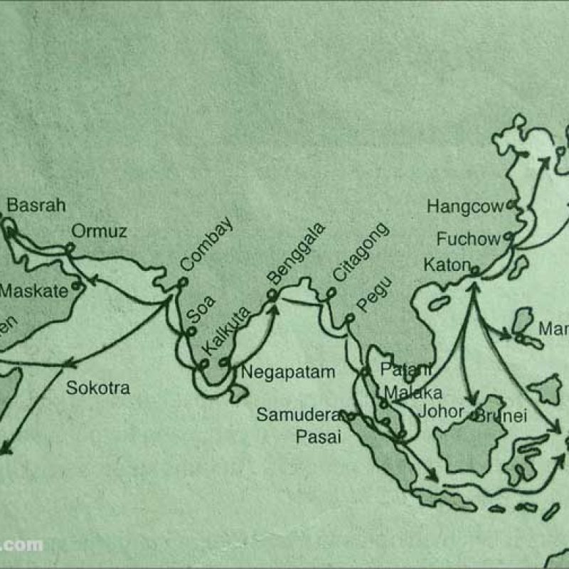 peta rute perdagangan kuno melalui jalur laut asia