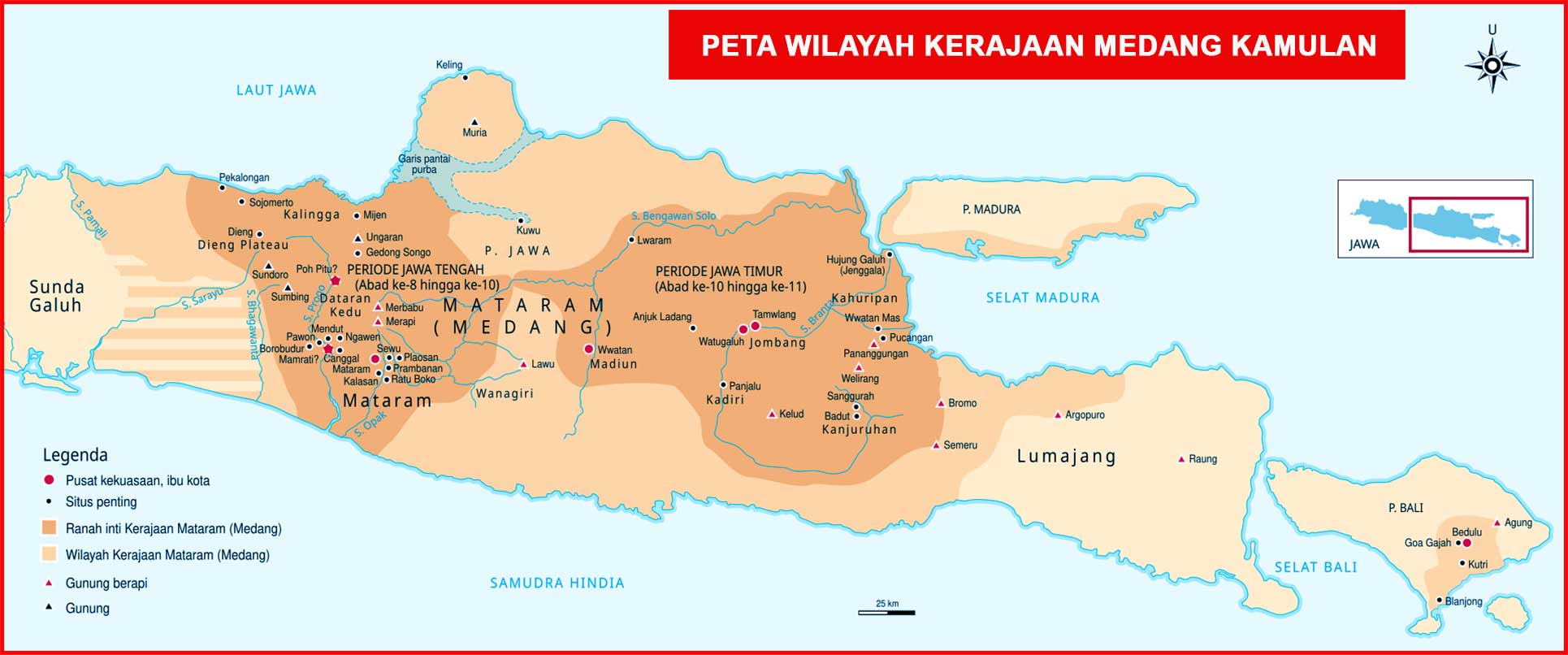 Peta wilayah Kerajaan Medang Kamulan
