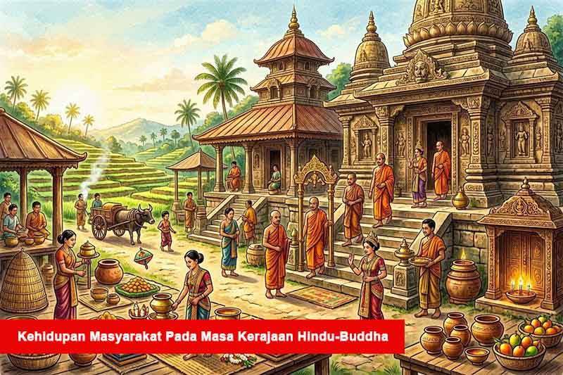 gambar ilustrasi Kehidupan Masyarakat Pada Masa Kerajaan Hindu-Buddha