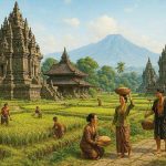 ilustrasi kehidupan kerajaan Mataram Kuno