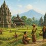 ilustrasi kehidupan kerajaan Mataram Kuno